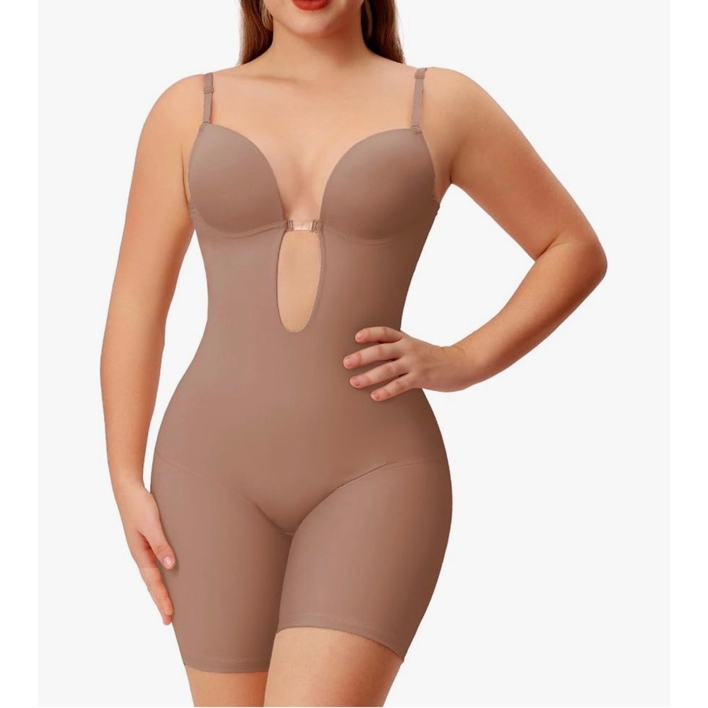 Slimers Backless Bodysuit Women XL Skin Pink New Plunge Shaper US-SS-LT62-SPK-XL